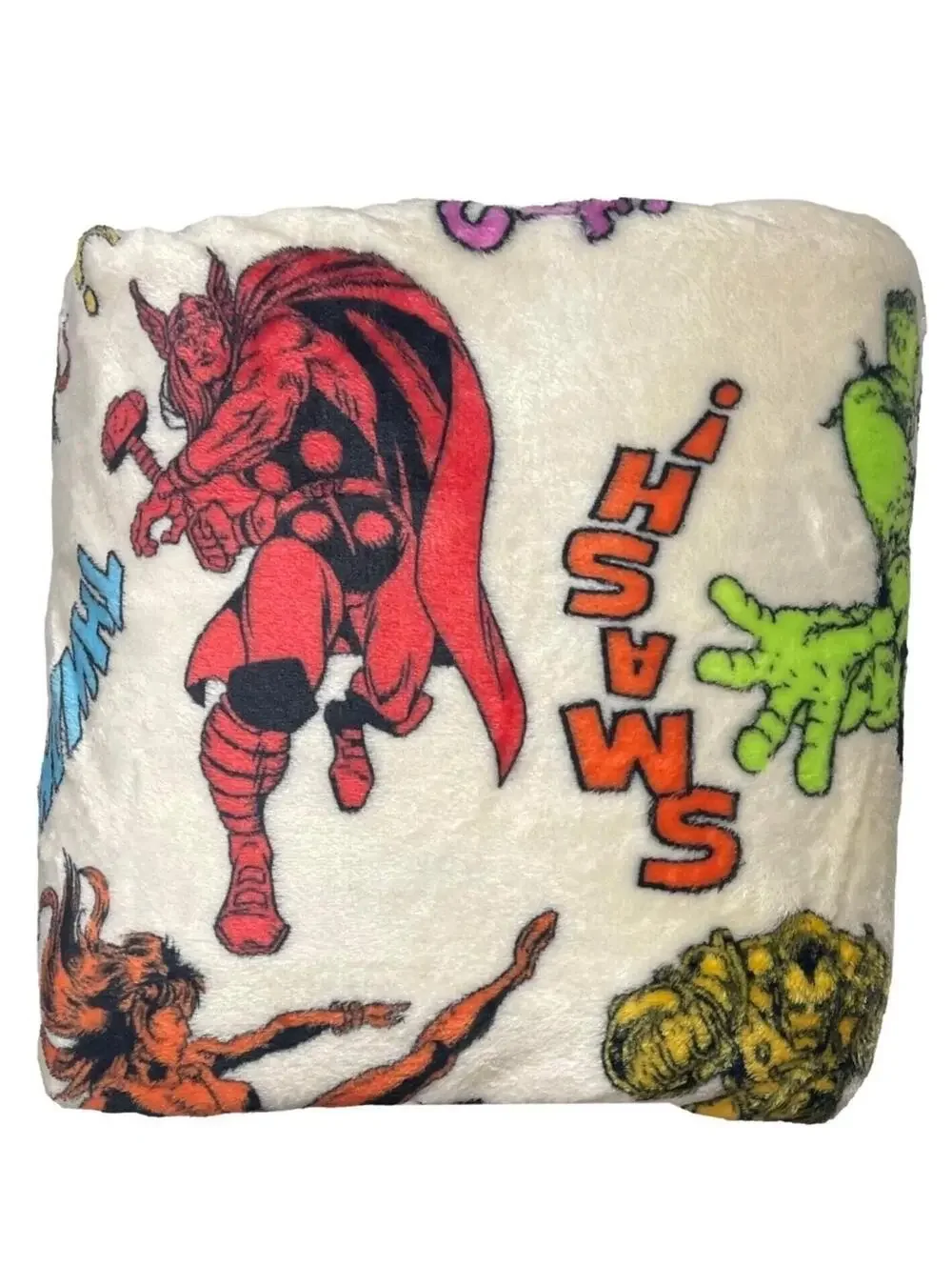 The Big One Marvel Avengers Oversized Plush Throw Blanket 5x6 FT Cream